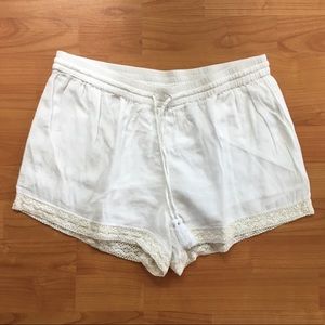 Aerie White & Cream Beach Boho Soft Shorts